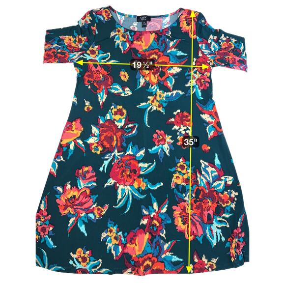 NWT MSK Laguna Mist Floral Print 3/4 Sleeve Shift Dress Womens Petite Size PL - Picture 12 of 12